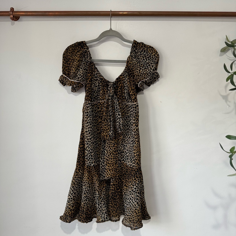 Dolce & Gabbana Leopard Mini Dress Vintage Y2K Silk - Picture 3 of 8